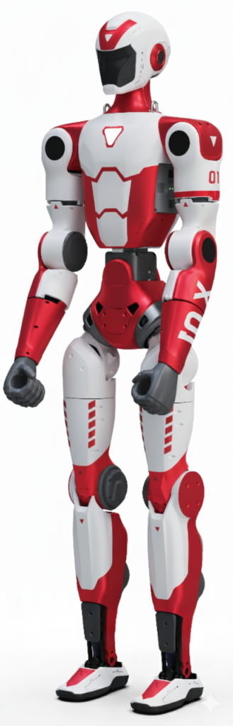 Robot R1 w kolorach flagi polski